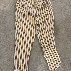 Women's Striped Cream and Black Pants